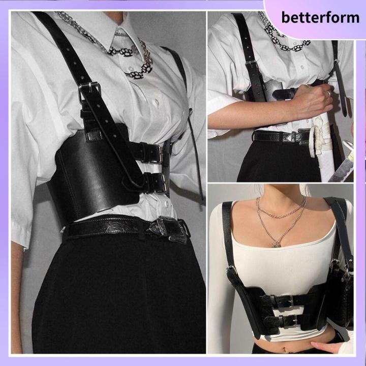 Betterform Women Ladies Casual Shaper Bellyband Gothic Harness Belt Cage Vest Body Strap Leather 6718