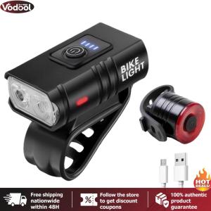 [Vodool Tool Outlet] LED Bike Handlebar Flashlight Aluminum Alloy with Tail Light for Night Riding