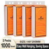 【BUY 2 GET 2】Orange 1284 Sheets Wall Mounted Tissue Paper Large Size Paper Super Tough Toilet Roll