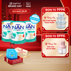 [CHỈ 20.01 QT Đơn 599K/999K] [Tặng Vali hình thú cho bé] Bộ 3 lon Sữa bột Nestlé NAN OPTIPRO PLUS 4 với 5HMO xuất xứ Thụy Sĩ - Hộp 1500g cho bé từ 2 - 6 tuổi