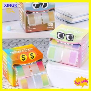 XINGK 128 tờ hộp ngăn kéo-phong cách Pull-out Pearlescent giấy dính trong suốt đầy màu sắc đánh dấu ghi chú Memo Pad Lưu ý đánh dấu Nguồn cung cấp