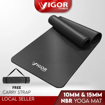 NBR Yoga Mat Extra Thick Non Slip Mat (10mm & 15mm) [Free Strap] / NBR Yoga Mat Extra Tebal Anti-Selip [Strap Percuma]