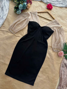 MYDU SHOP – Đầm Cúp Ngực MS 2250 – Thiết Kế Tay Lưới Thời Thượng