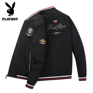 PLAYBOY High-quality Brand Baseball Uniform Korean Trend Solid Color Flying Jacket Slim-fit Cool Bomber Flying Men Jacket