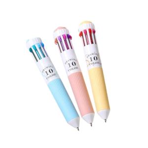 3 cái Bút bi nhiều màu 10-màu-in-1 Ballpoint Pen 0.8 mét tip cho mã hóa bằng màu Nhật ký văn phòng dụng cụ viết