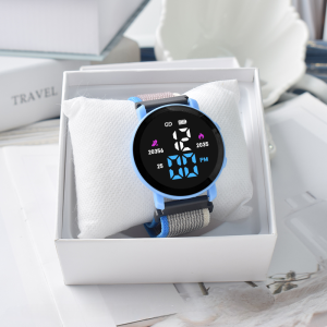 FSJ204 Watch Strap Kanvas Jam Tangan Kanvas Jam bulat Digital Jam Tangan LED