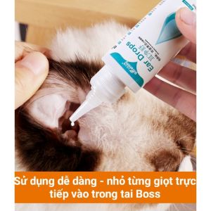 HCM* Nhỏ tai cho chó mèo Borammy chiết xuất thiên nhiên làm sạch tai ngăn ngừa viêm nhiễm - 60ml