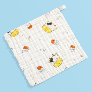 ชุดหกชั้นสำหรับทารก a ผ้าขนหนูเด็กผ้าฝ้ายความหนาสูงแบบคลาสสิก ผ้าขนหนูล้างหน้าเด็ก ผ้าฝ้ายแท้ ผ้ากอซ ผ้าเช็ดน้ำลาย