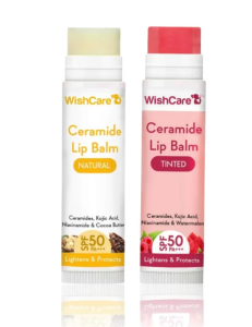 WishCare Tinted Lip Balm with SPF 50 - Lip Brightening Balm for Dark Lips with Kojic Acid & Niacinamide- SPF lip balm for Women 5g combo