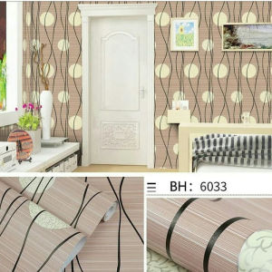 Wallpaper Dinding Motif Polkadot Coklat Panjang 8Meter X 45Cm