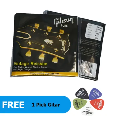 senar gitar akustik & listrik gibson 009 free pick gitar