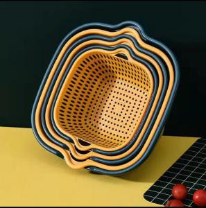 【Ready Stock】Random Color Set of 6 Multi-Purpose Basket High Quality Plastic Material Convenient Vegetable Basket Strainer