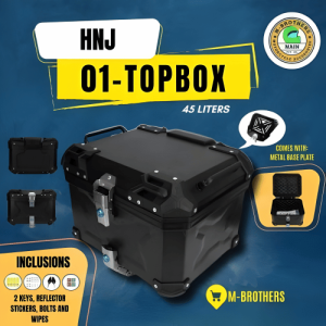 Set Dual Lock HNJ 45 Liters Hard Plastic Top Box Helmet Compartment With MB Monorack Bracket