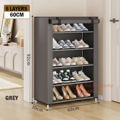 Vertical Shoe Rack with Cover Organizer Dust-proof Multi-layer Easy Assembly Space Saving Shelving Household