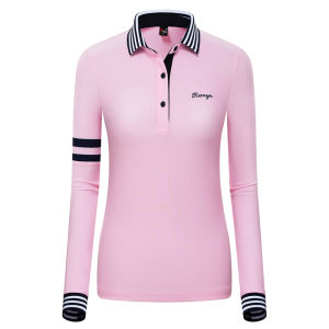 Fashion Tops New Golf Shirt Top Golf Apparel Womens Shirts Long Sleeve Shirt Polo Tee Stripe Lapel Sailor Suit Sports Clothes Team Uniform Sportswear