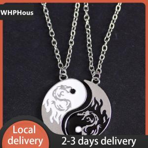 [COD] WHPHous Ship within 24 hours Fashion Dragon Figure Yin Yang Adjustable Bracelet Tai Chi Couple Necklace For Boyfriend Girlfriend Valentines Day Jewelry Gift