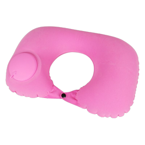 Press Type Inflatable U-shaped Pillow Travel Portable Inflatable Press Pump Flocked Neck Pillows Aircraft Air Pillow