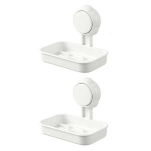 Pack Of 2 Wall Mounted Soap Dishes Suction Cup Designs Soap Containers Easy Installation For Bathrooms And Kitchens