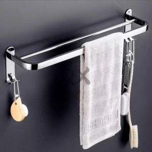 🎈QX Department Store_7🎈ราวแขวนผ้าสแตนเลส 304 ไม่ต้องเจาะริด 60cm แบบสองแท่ง ติดผนังห้องน้ำ/โรงแรมMJ06