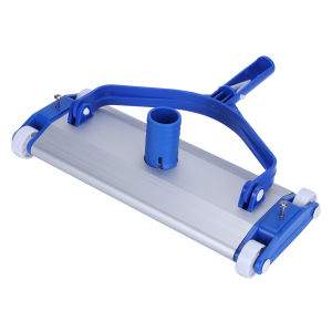 14" Flexible Commercial Pool Vacuum Cleaner Head with Urethane Wheels & Side Brushes Metal Handle for Swimming Pool & Water Park Maintenance