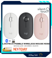 Logitech Pebble Wireless Mouse with Bluetooth or USB - Silent, Slim Computer Mouse with Quiet Click. 