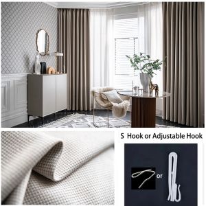 Art Living 1 PC S Hook Curtain Korean Pleat Hook Blackout Curtain Artistic Curtain Living Room Curtain Bedroom Curtai