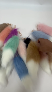 Decorative Foxy Tail Keychain Pendant Soft Plush and Comfortable Keyring Ornament Decoration for School Bags Car Keys