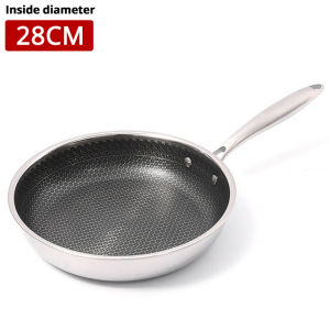 Onetwone 304 Stainless Steel Pan Non-stick Pan Steak Frying Pancake Pan Induction Cooker Gas Stove Universal hive Surface Pan 28cm