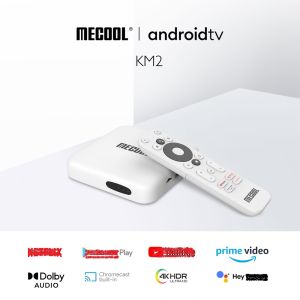 Mecool KM2 Android 10.0 TV Box Amlogic S905X2 Quad Core Cortex A53 DDR4 Dolby 4K 2.4G&5G Wifi Bluetooth Google Certified 2G 8GB Smart Media Player for Netflix Support Google Voice Assistant