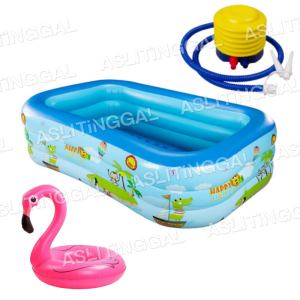 【Cincin renang gratis】kolam renang anak 3ring kolam renang Bahan Karet Tebal water spray Kolam Mandi Bola Kolam Renang Anak Jumbo Inflatable Pool Kolam Renang Dewasa Super Jumbo Murah