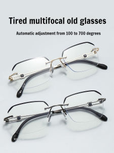 Ultra HD Crystal Reading Glasses/Presbyopic Lenses Stainless Steel Frame/Eye Protection Anti-Fatigue For Seniors/Adults Reading/Travel/Office Use