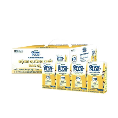 Thùng 24 hộp Sữa Bột Pha Sẵn Nutifood Sweden GrowPLUS+ Bạc Vàng ImmunelLactoferrin Hộp 110/180ml