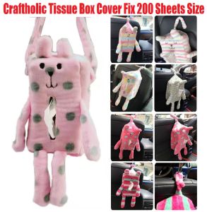 (Msia Stock) Craftholic Tissue Box Cover Pink Colour Rabbit Bunny Fit 200 Sheets Tissue Box Car Accessories 梨花兔 纸巾盒