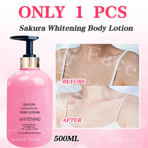 【BUY 1 TAKE 1】Sakura Niacinamide Body Lotion 500ml Whitening Moisturizing Skin Care Brightening Repair Body Care Sakura Moisturizing Cream + Fda Peach Whitening Shower Gel 300ml Deeply Moisturizing Cleanser For Soft & Glowing Skin
