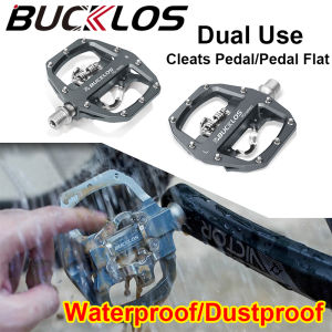 BUCKLOS Cleats Pedal for MTB Dual use Flat Cleats to Cleats Pedal self-locking Mountain Bike Pedals Bicycle Parts