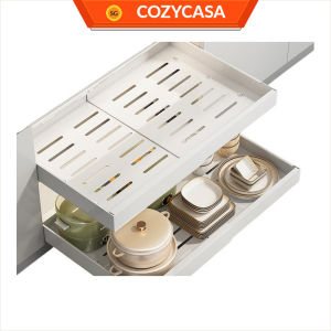 【COZYCASA】Extendable Pull- Out Drawer Organizer/ Kitchen Storage / Condiments Storage /Cabinet Storage