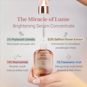 LUME Brightening Serum Concentrate Booster Pencerah Untuk Mencerahkan Wajah 10% Niacinamide Serum Pencerah Wajah Menyamarkan Flek Hitam Bekas Jerawat Ampoule