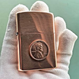 Bật Lửa Zippo Đồng Đỏ Liberty 1909 Armor Vỏ Dày Trùng Đời ( Tặng Phụ Kiện ) - Có Tem Đỏ