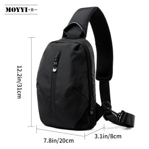 MOYYI Mens Messenger Bag Shoulder Oxford Cloth Chest Bags Crossbody Casual Bags Man Waterproof Chest Bag Anti Theft Mochila