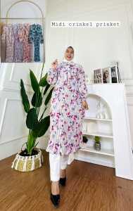 Midi Plisket Premium Dress Wanita Korea style
