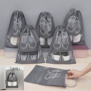 LateHome 5 Buah Tas Sepatu Organizer Tas Penyimpanan Serut Kapasitas Besar untuk Perjalanan