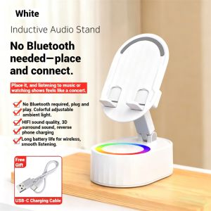 6in1 Bluetooth Wireless Induction Speaker Phone Holder RGB & Rotating 360° with Power Bank ZJ026