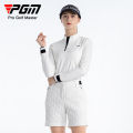 PGM เสื้อเชิ้ตแขนยาวกอล์ฟผู้หญิงมีซิปปกเสื้อผ้ากีฬากอล์ฟฤดูใบไม้ร่วงฤดูหนาว YF642โพลีเอสเตอร์. 