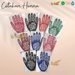 Cetakan Henna Tangan Stensils Henna Full Hand Sepasang