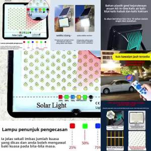 IP67 kalis air lampu solar luaran 103led 85W es split solar sensor penggerak lampu luar dengan jauh senja ke fajar lampu banjir suria luar untuk yard patio taman