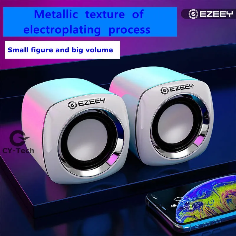 【CYT】EZEEY Mini Computer Speakers Stereo USB Wired Powered for  PC/Laptops/Smartphone Multimedia Speaker