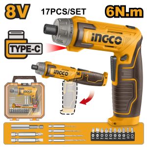 SG Local Seller Authorized Dealer  8V 17PCS LI-ION CORDLESS DRIVER 6NM JWCSDLI08025 INGCO