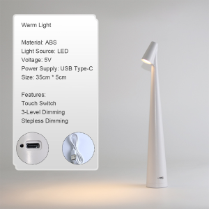 Wireless Table Lamp Warm White Reading Light Dimmable Desk Cordless Bar Modern Lamps For Living Room Creative Nordic For Bedroom Decorative Portable Rechargeable Led Black Bedside