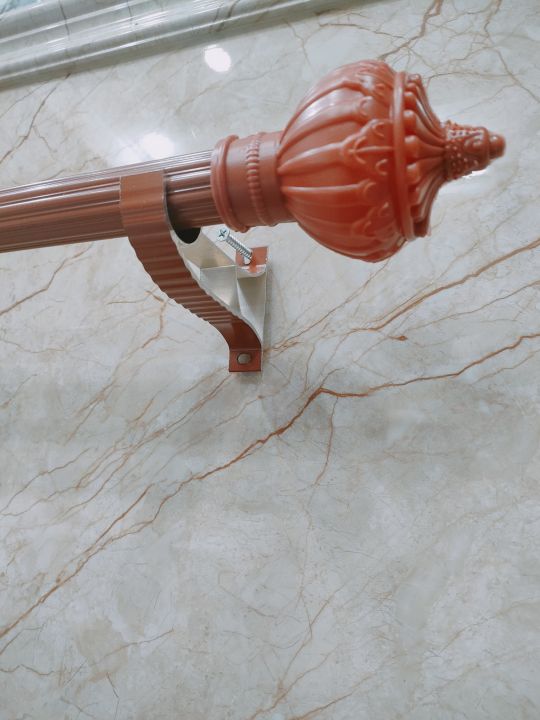 Thanh treo rèm màu Giả Gỗ đầy đủ phụ kiện, thanh rèm cửa gồm bát đỡ ...