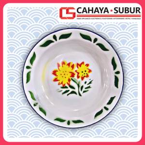 Piring Makan Enamel Motif Kembang 22cm Harga Satuan Piring Kaleng Jadul Unik GSF Food Grade